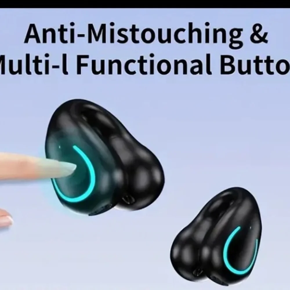 Black Wireless Earbuds with LED Display